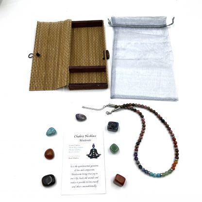 Rhodonite Chakra Necklace with Tumbled Stones
