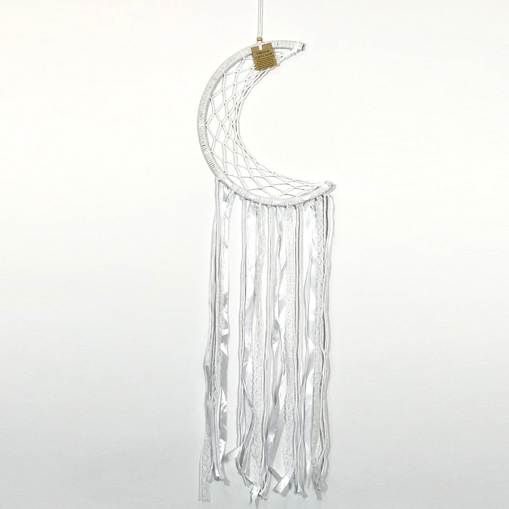 White Half Moon Dreamcatcher 27cm