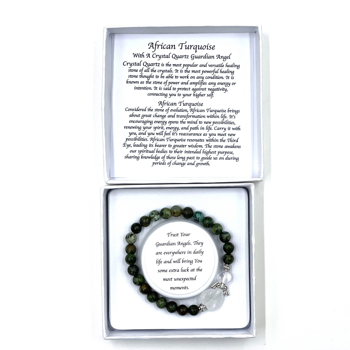 African Turquoise Heart Guardian Angel Bracelet