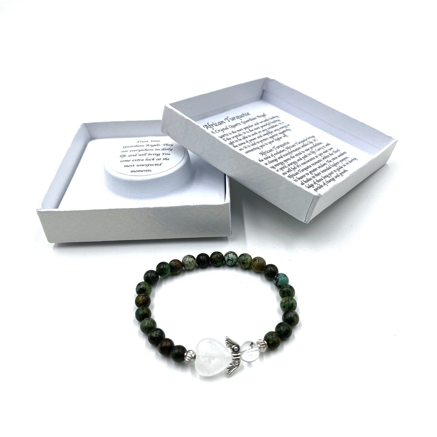African Turquoise Heart Guardian Angel Bracelet