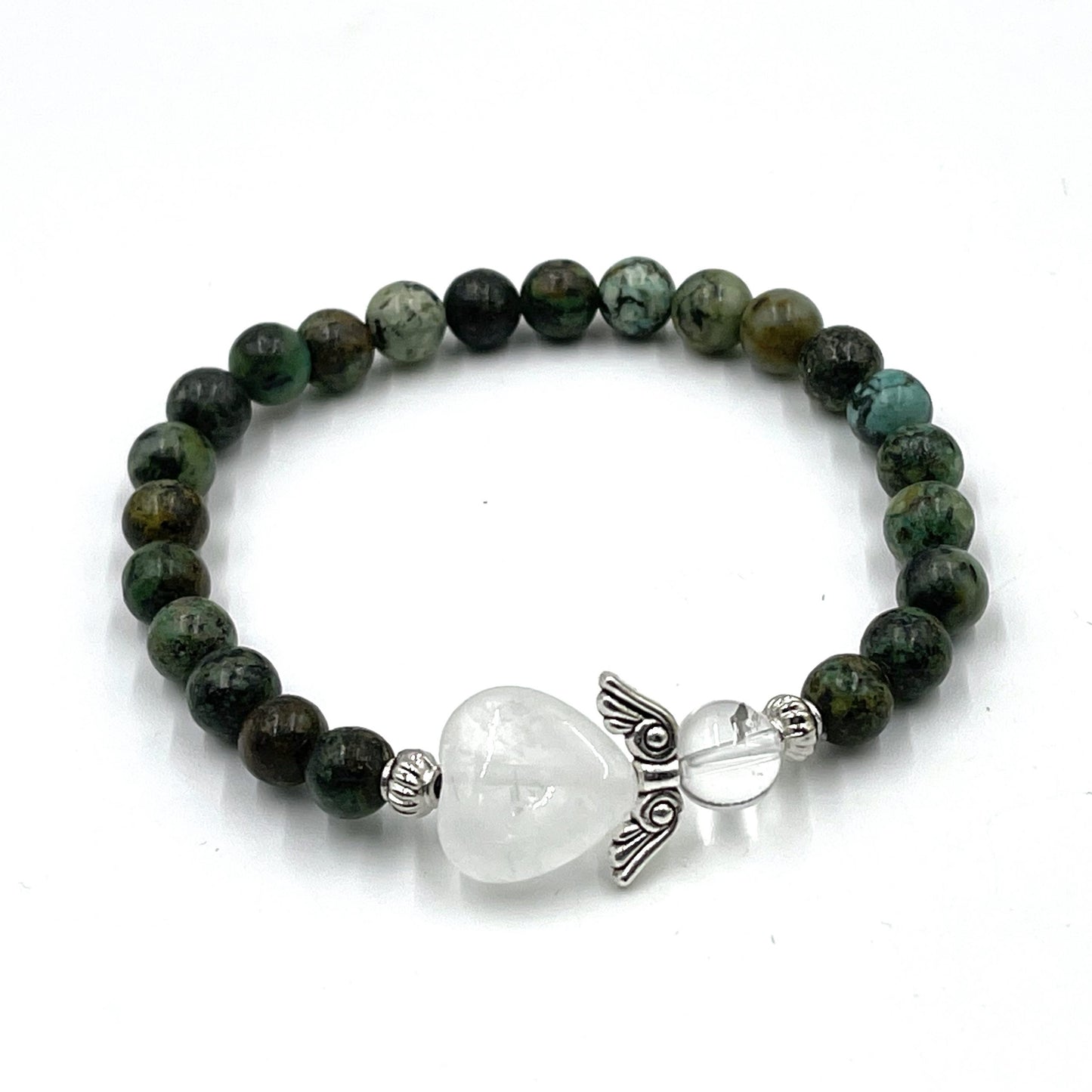 African Turquoise Heart Guardian Angel Bracelet