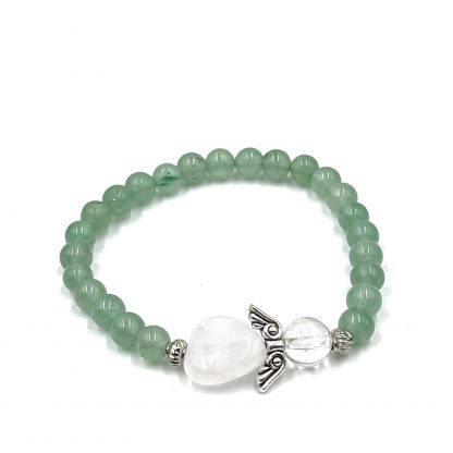 Aventurine Crystal Heart Guardian Angel Bracelet