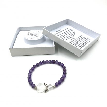 Amethyst Heart Guardian Angel Bracelet