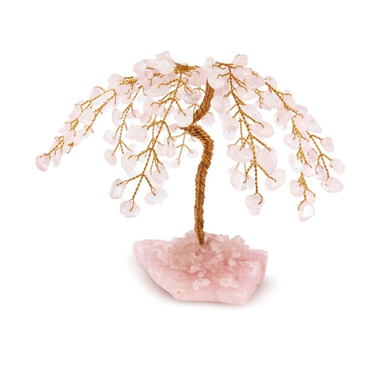 Gemstone Tree Crystal Base Rose Quartz