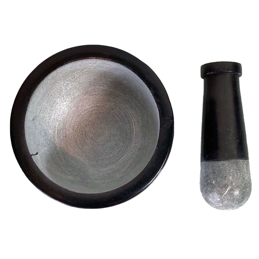 Triple Moon Soapstone Mortar and Pestle