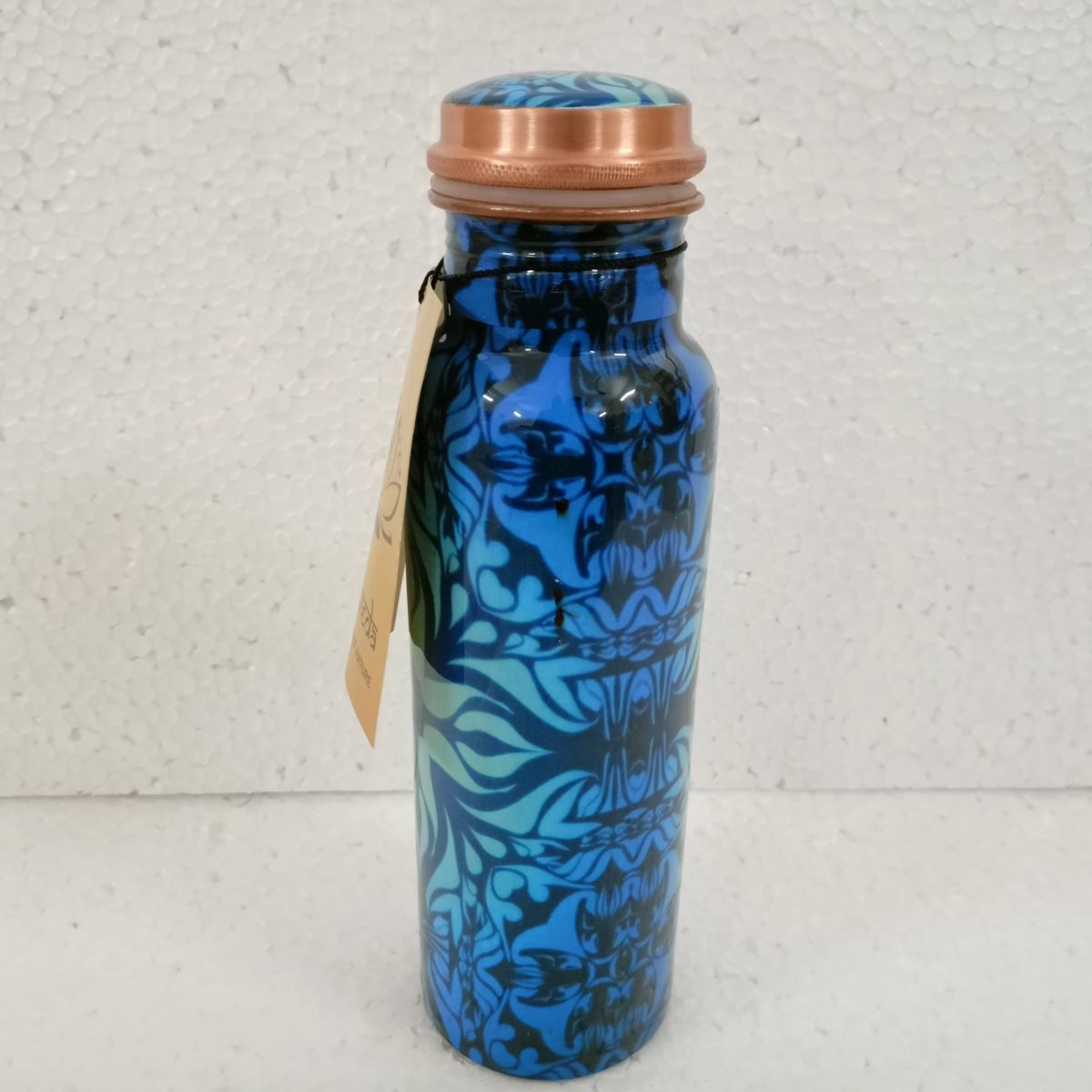 Copper Blue Patterned Bottle