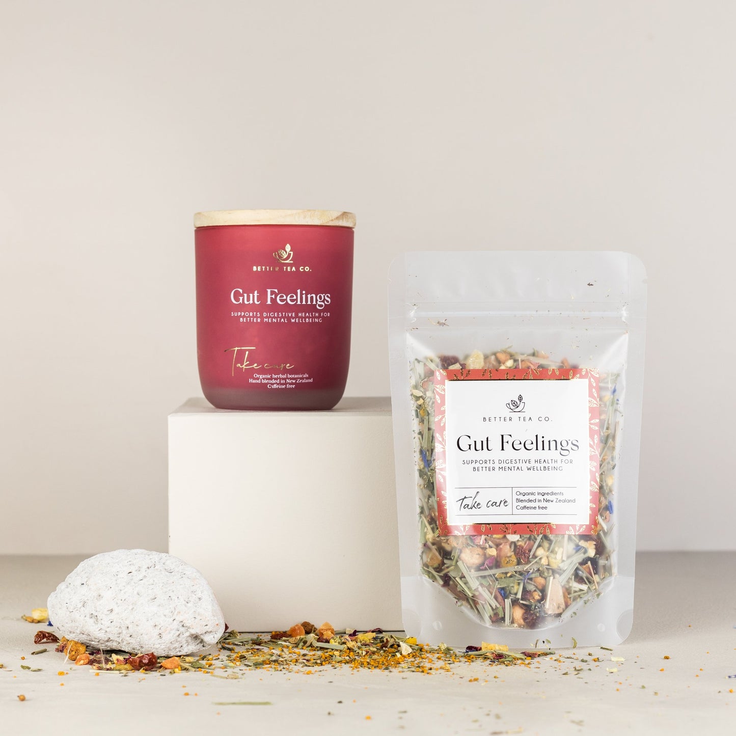 Gut Feelings Glass Jar with Tea