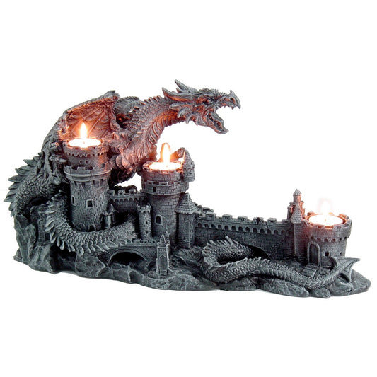 Dragon Guarding Castle with Tealights