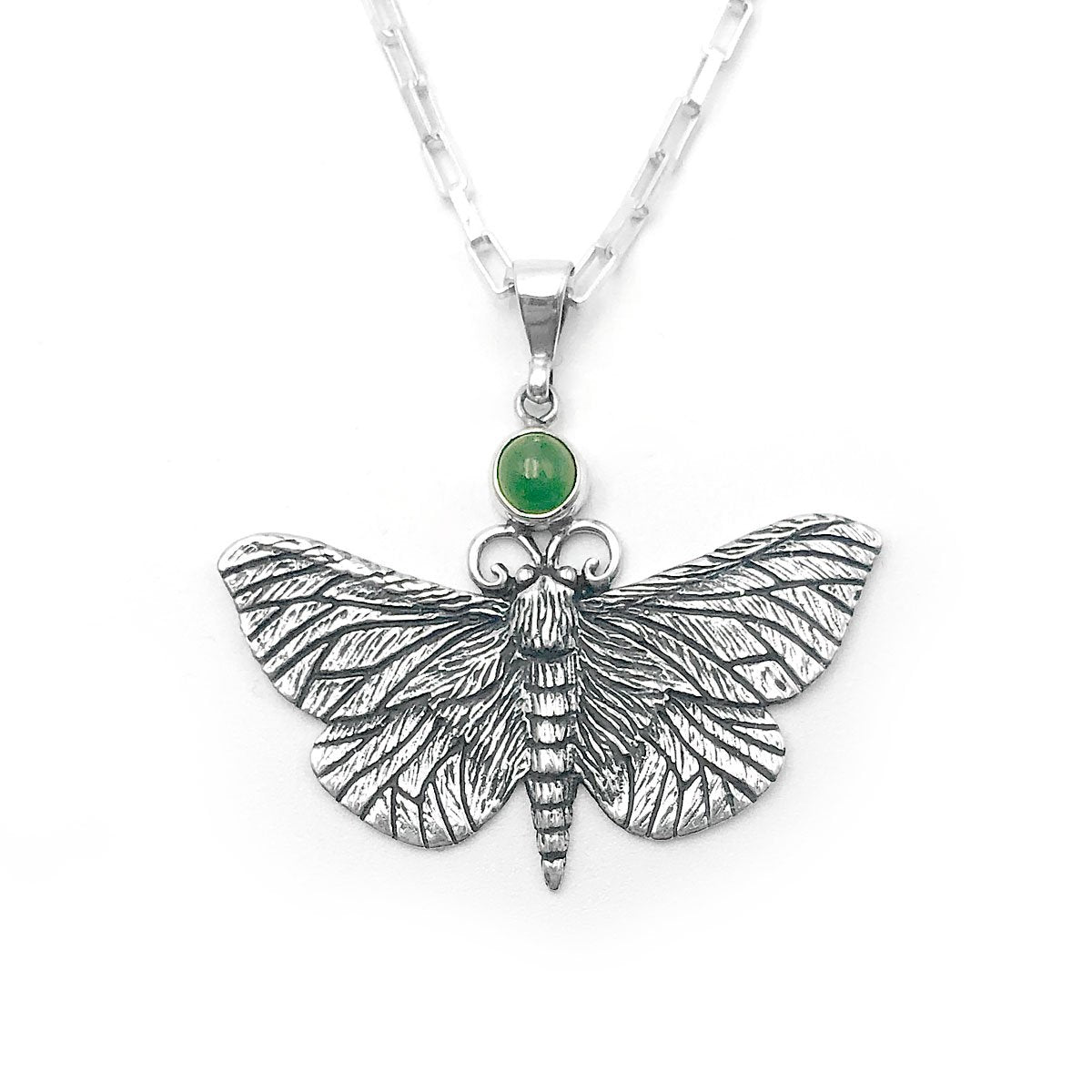 Medium Pounamu Puriri Moth Pendant