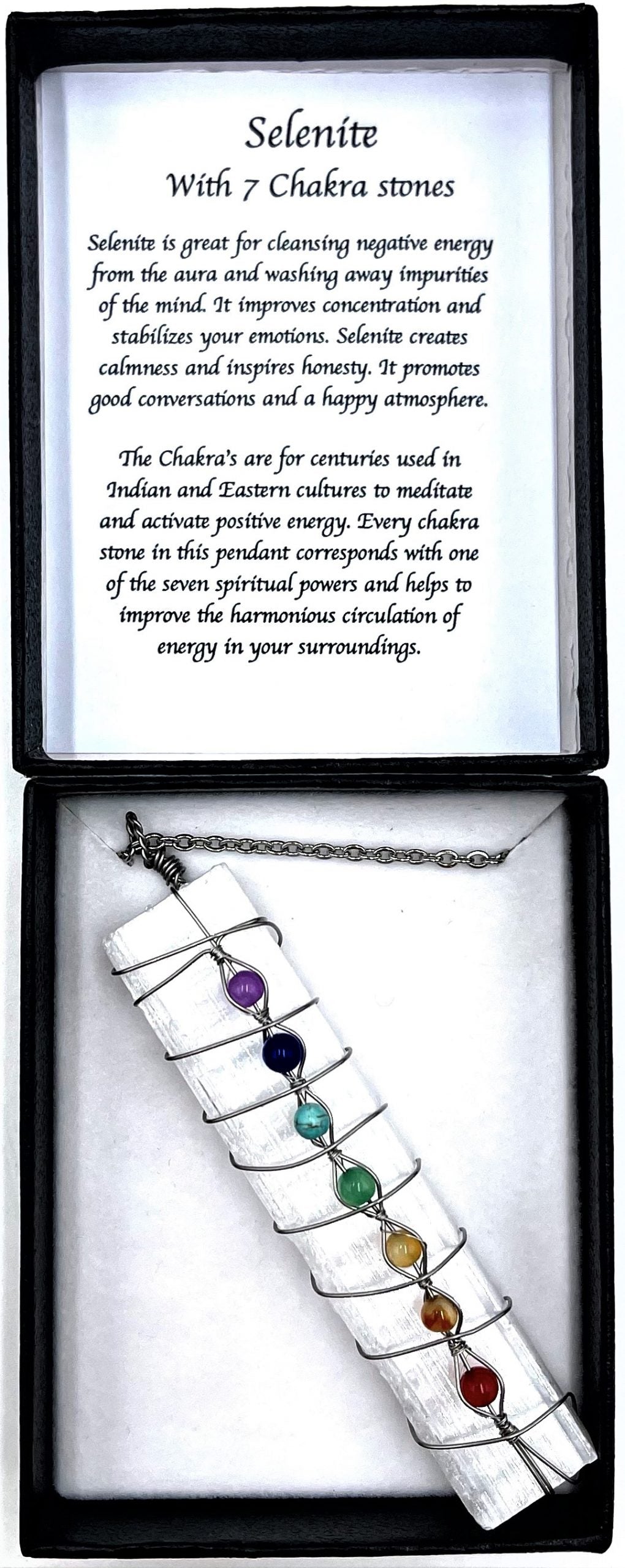 Selenite Chakra Stone Necklace