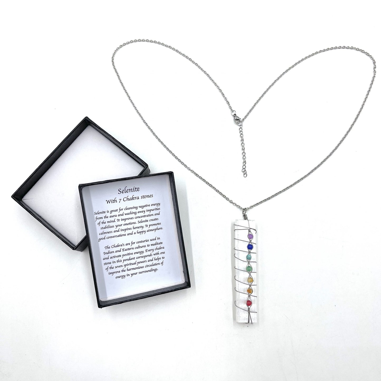 Selenite Chakra Stone Necklace