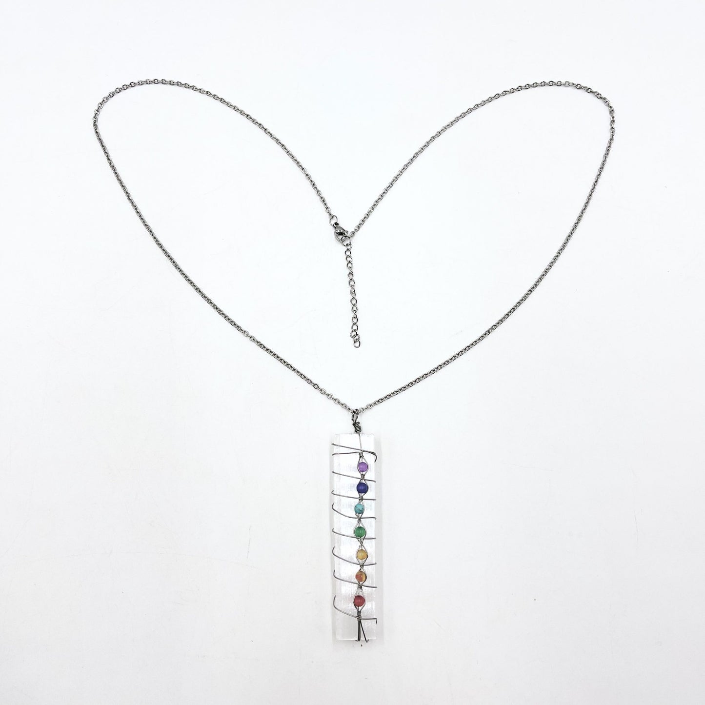 Selenite Chakra Stone Necklace