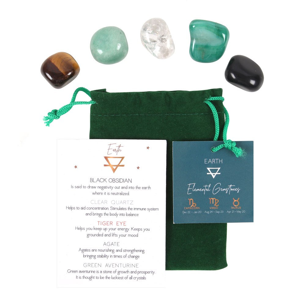 Earth Element Zodiac Tumble Stone Set