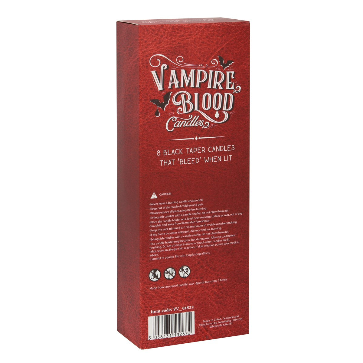 Box of 8 Vampire Blood Taper Candles