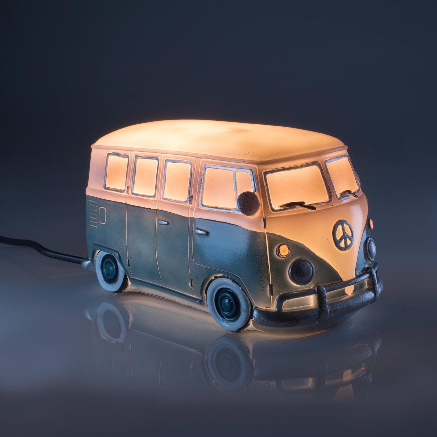 Blue Metal Look Combi Table Lamp'