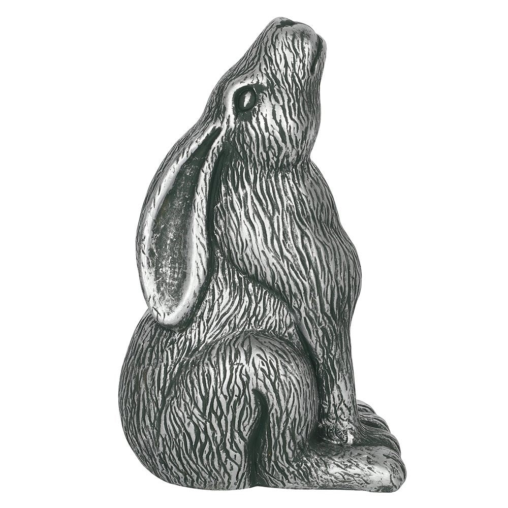 Silver Terracotta Moon Gazing Hare Garden Ornament NEW!