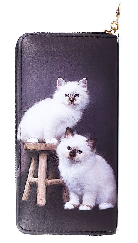 Twin Cat Zip Wallet