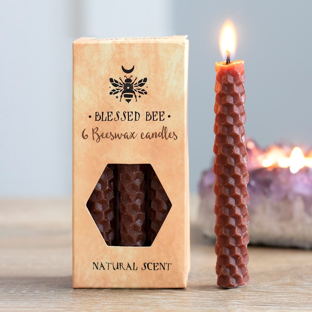 Brown Beeswax Spell Candles - Earth