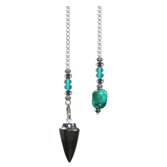 Pendulum Hematite Turquoise Nugget NEW!