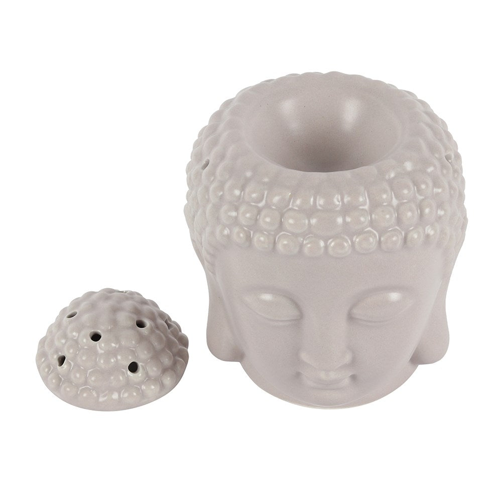 Small Grey Buddha Head Oil Burner NEW!