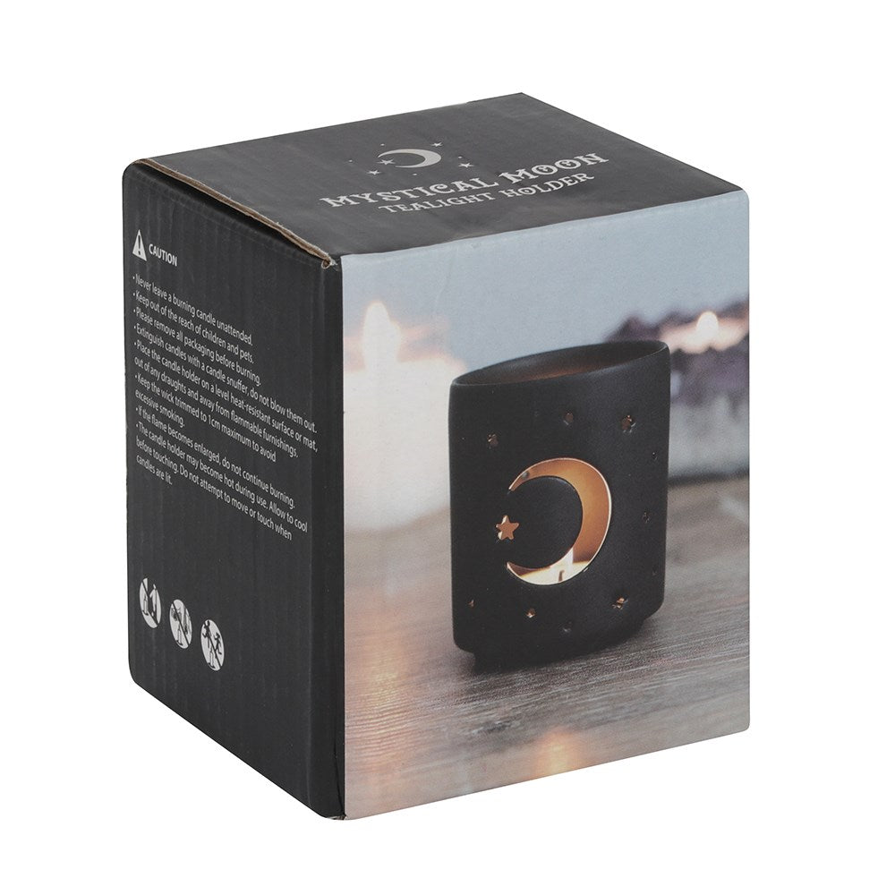 Black Mystical Cut Out Tealight Holder
