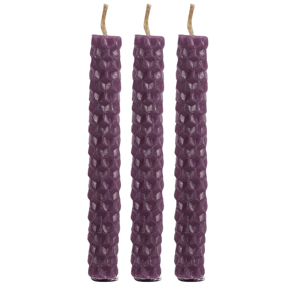 Purple Beeswax Spell Candles - Prosperity