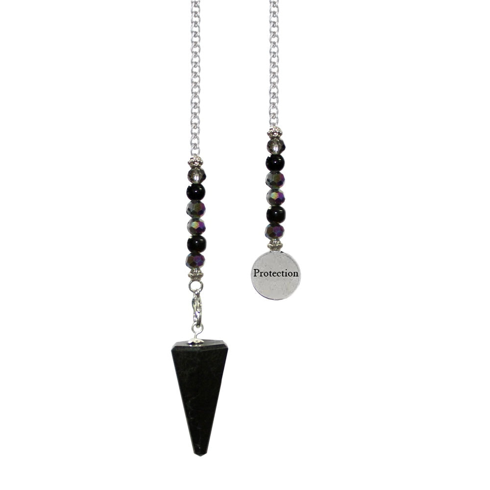 Pendulum Hexagonal Obsidian with Pentacle NEW!