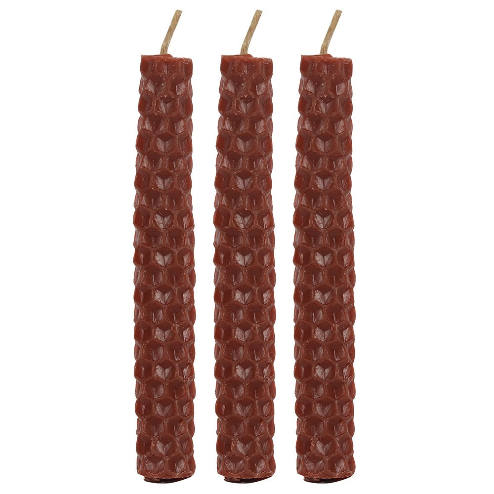 Brown Beeswax Spell Candles - Earth
