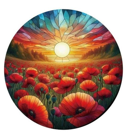 Poppies Stained Glass Hanger