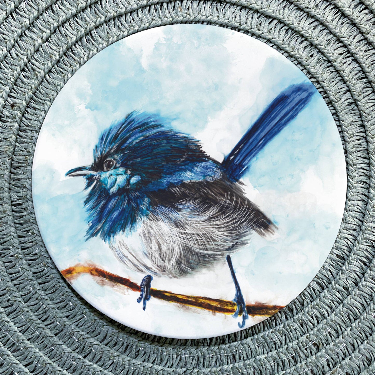 Fairy Wren Ceramic Coaster