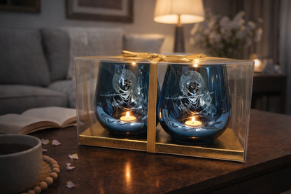 Candle Holder - Krishna (4 in., 2 pcs): Blue