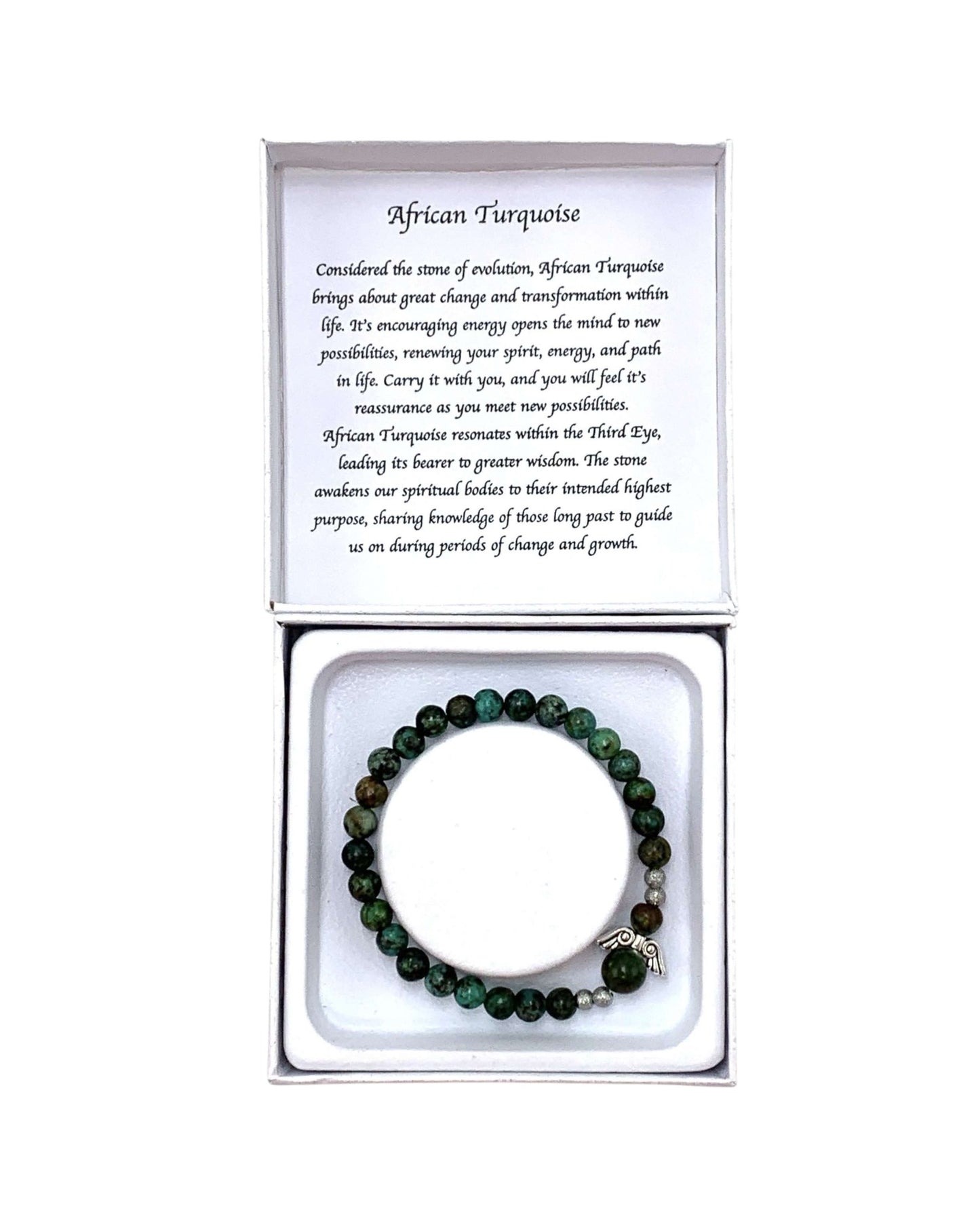 African Turquoise (Howlite) bracelet- Angel