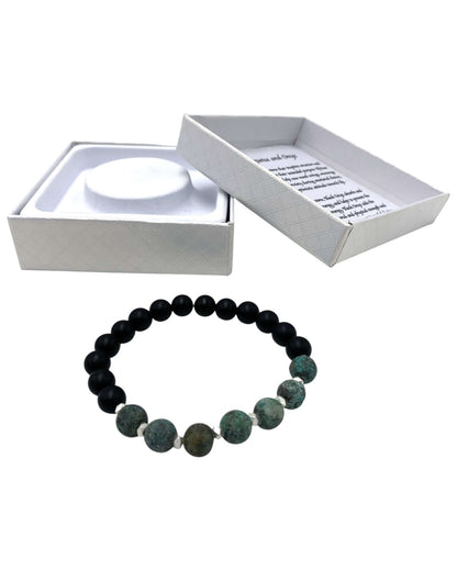 African Turquoise (Howlite) & Onyx bracelet