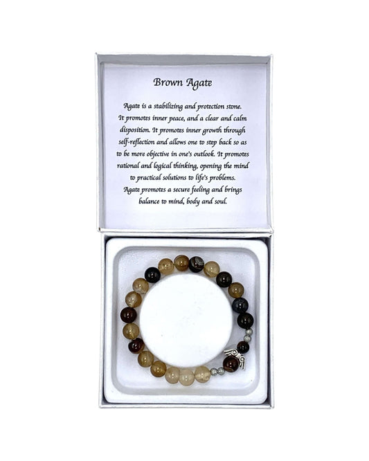 Brown Agate bracelet - Angel