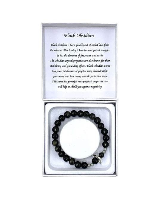 Black Obsidian bracelet - Angel