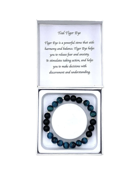 Teal Tiger Eye bracelet