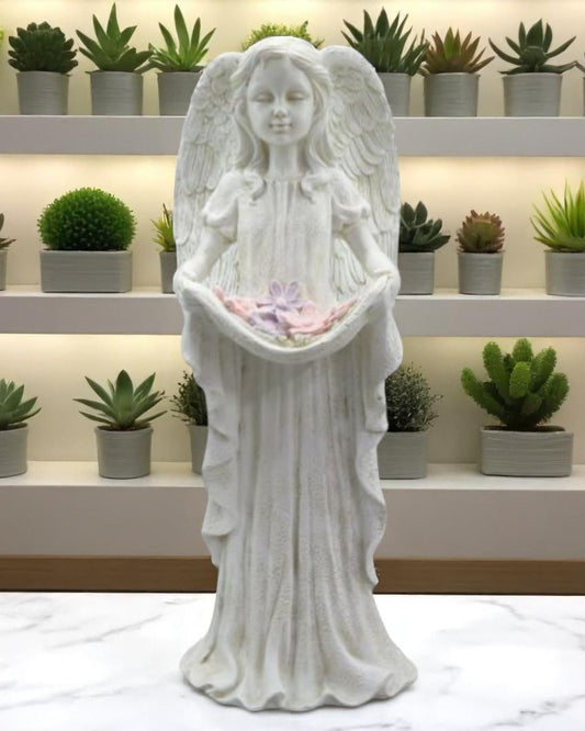Standing Garden Angel with Flowers