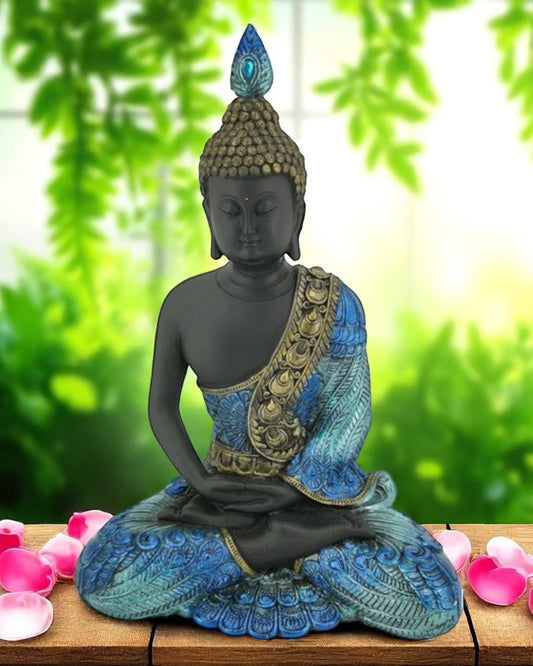 Blue Sitting Buddha 21cm