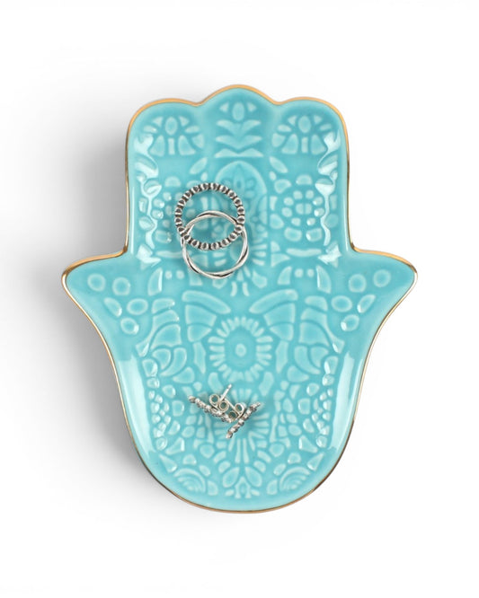 Turquoise Hamsa Hand Jewellery Dish