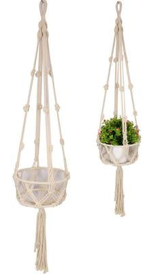 Cream Macrame Pot Holder