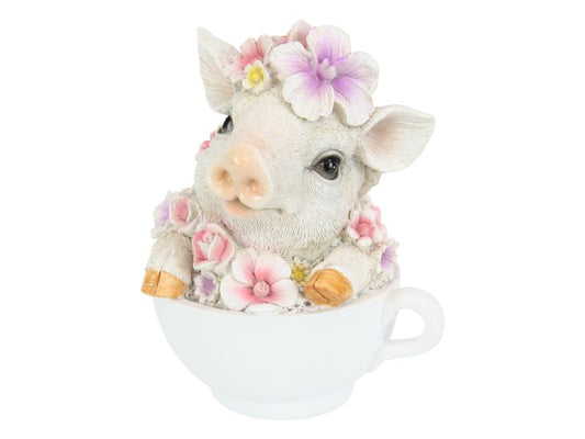 Floral Pig Teacup