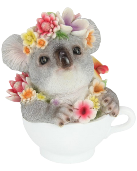 Floral Koala in Teacup