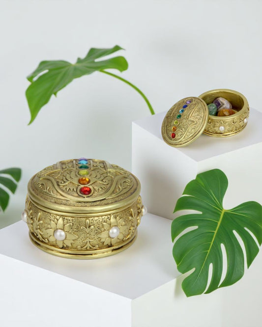 Hamsa Hand Gold Resin Box