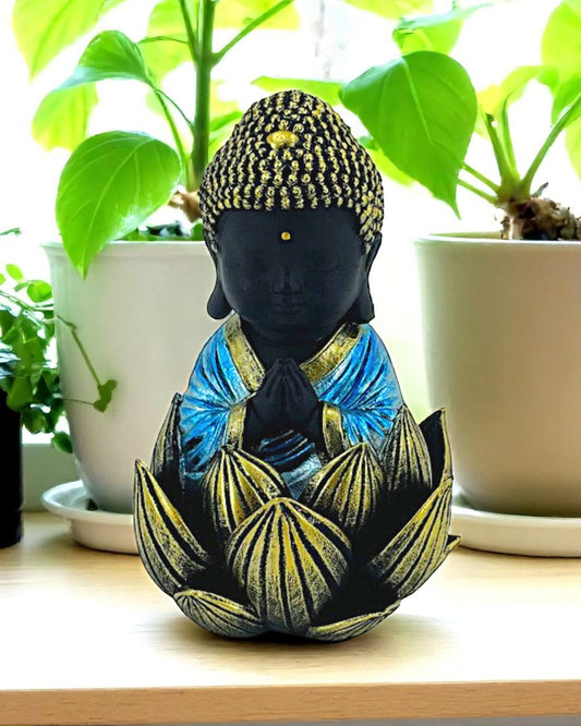 Monk Sitting in Lotus Flower