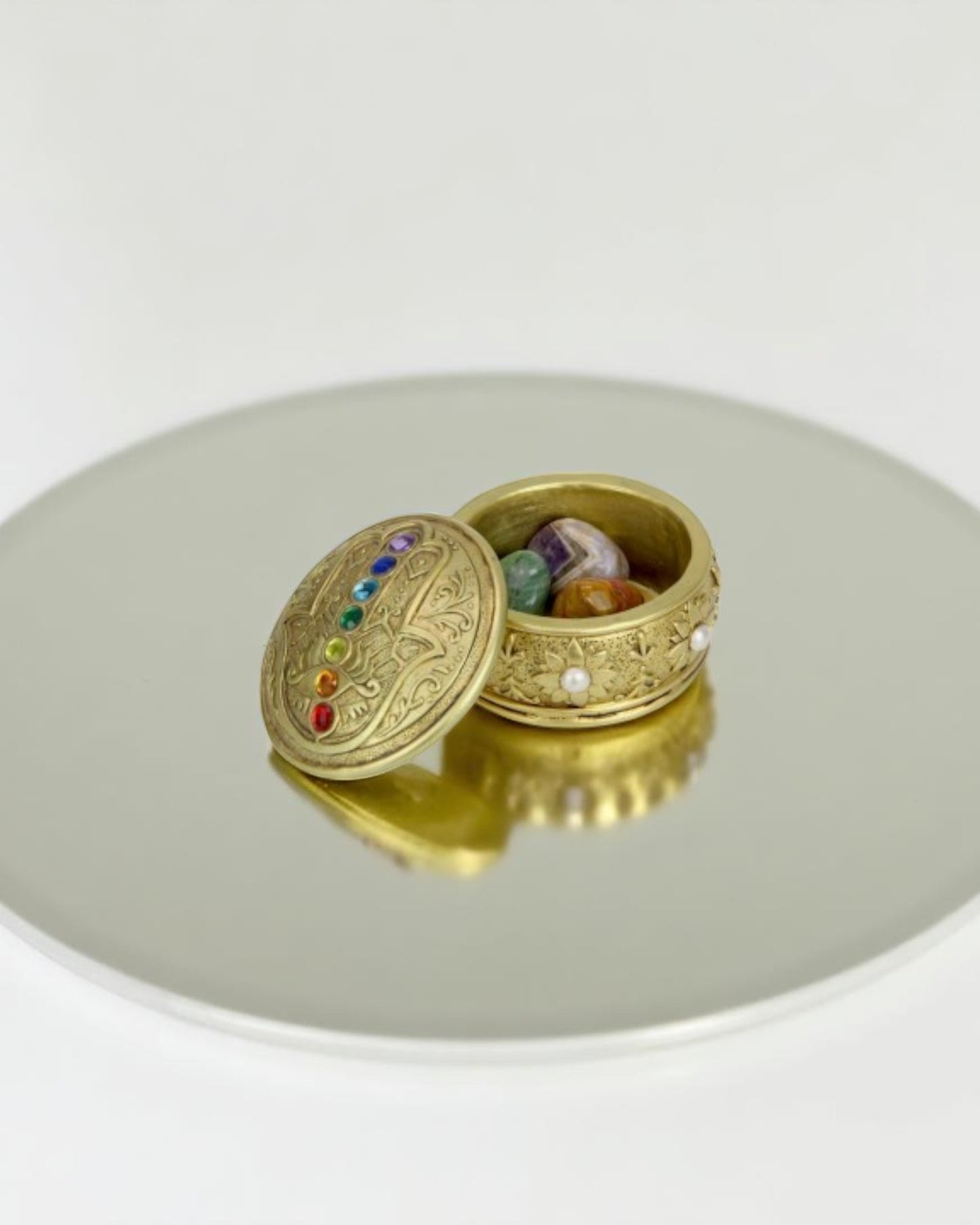 Hamsa Hand Gold Resin Box