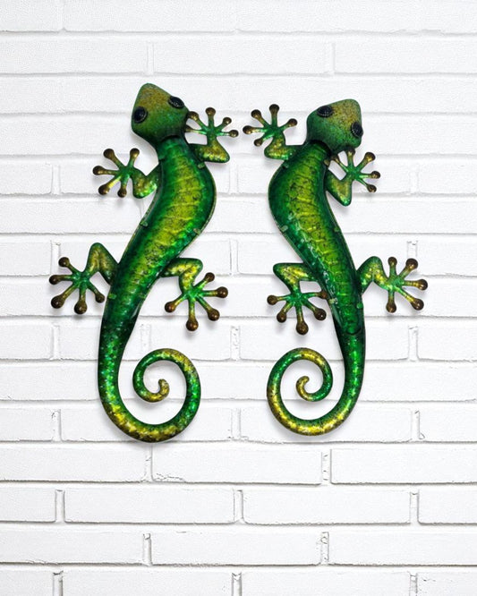 Metal/Glass Lizard Wall Art
