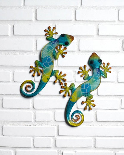 Metal/Glass Lizard Wall Art