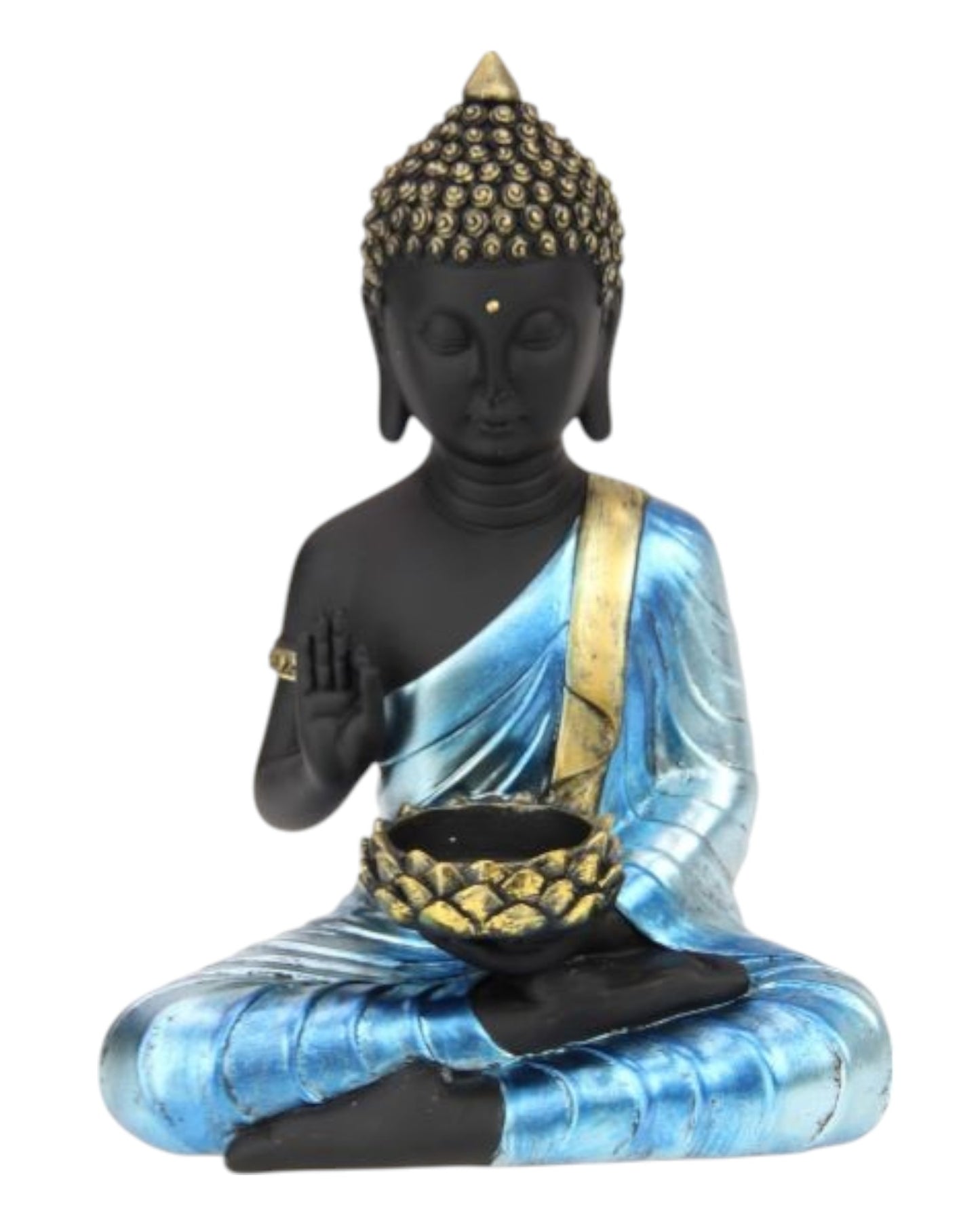 Rulai Blue Buddha with TeaLight holder