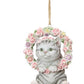 Hanging Cat Floral Ring