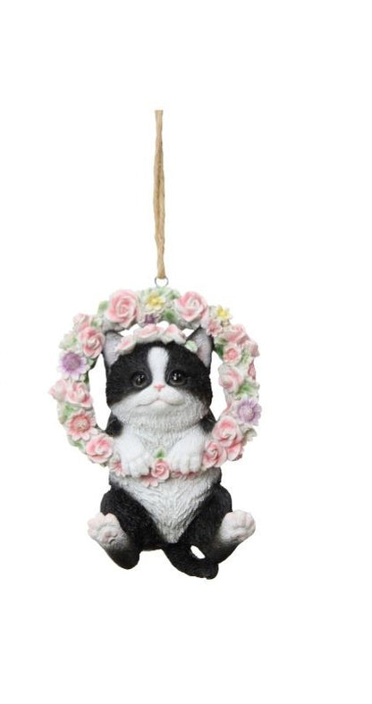 Hanging Cat Floral Ring